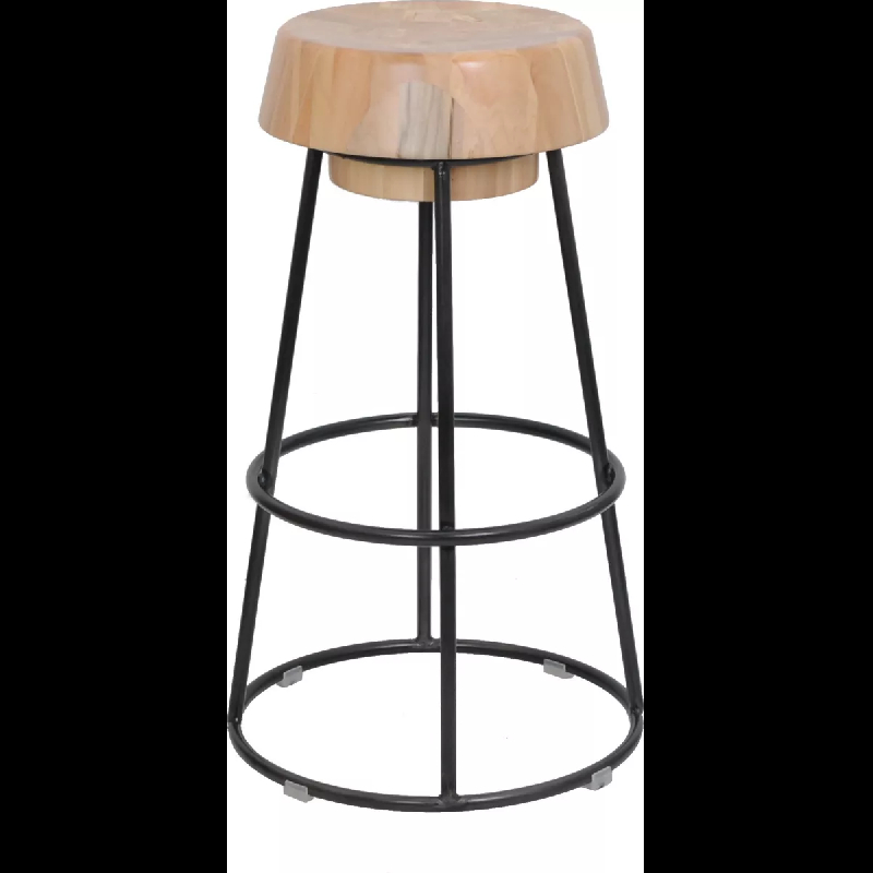Tabouret CAVAILLON en acier et bois massif - Contemporain - Référence 00030015GUNNAT03_0