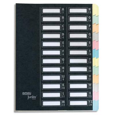 TRIEUR 24 COMPARTIMENTS MODELE CLIP JUNIOR - CARTE LUSTREE PELLICULEE - COLORIS NOIR