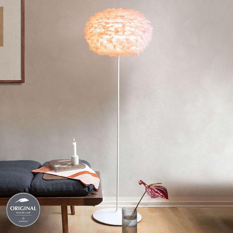 UMAGE EOS MEDIUM LAMPADAIRE ROSE SUPPORT BLANC