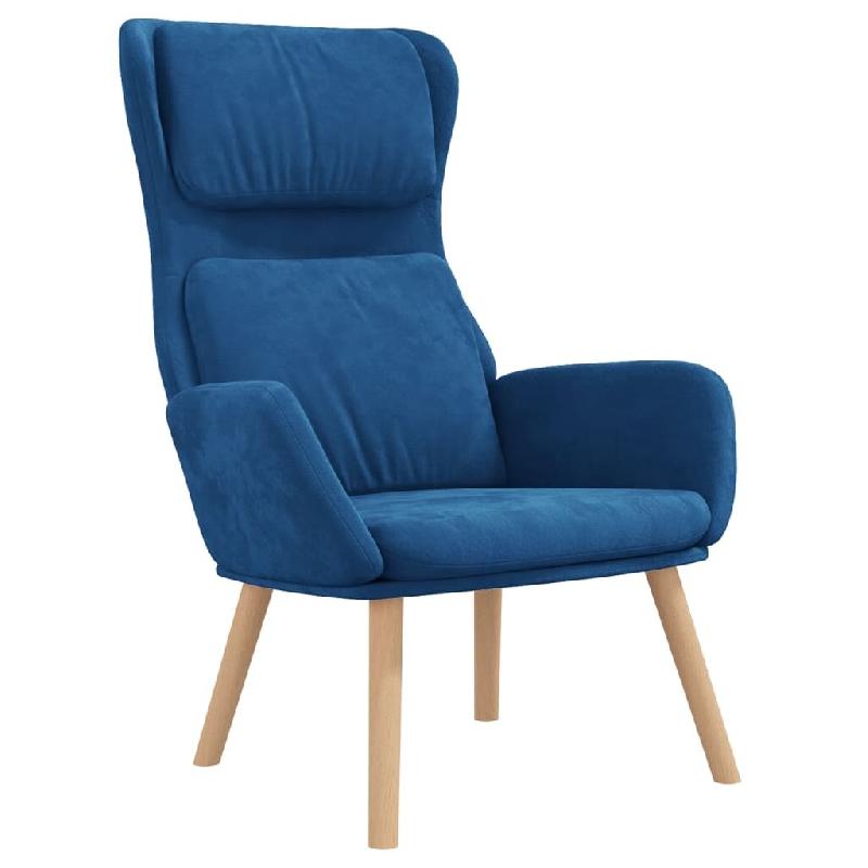 VidaXL Chaise de relaxation Bleu Velours Modèle Atlas Prime - 341361_0