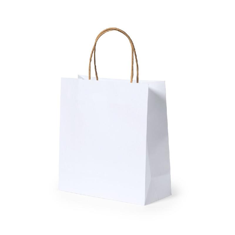 50x Sac en papier finition blanche 22 x 23 x 9 cm - 5601316777126_0