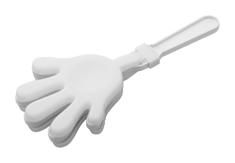 Applaudisseur en plastique en forme de main - Couleur blanche - Poids 20g_0