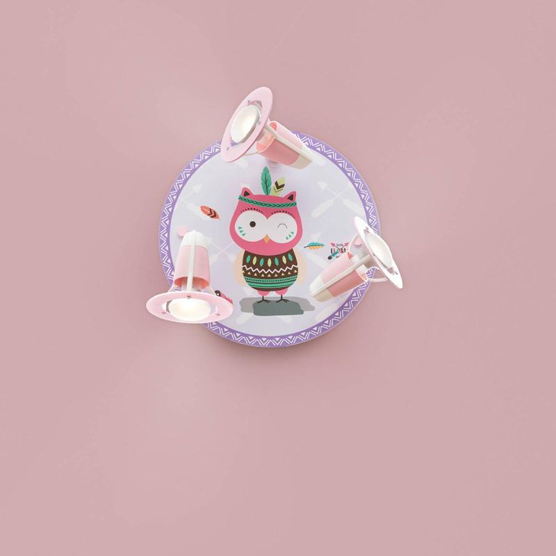ELOBRA APPLIQUE LITTLE INDIANS CHOUETTE HANNAH ROSE-LILAS