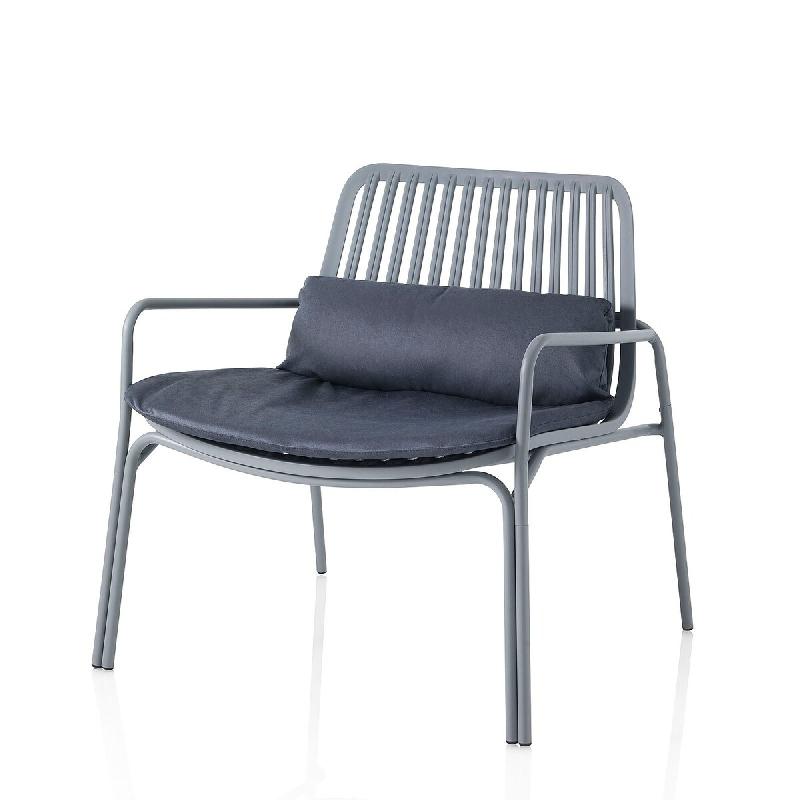 AQA Design Ensemble de 2 chaises intérieures/extérieures en tissu gris AGNES L.78 P.69,5 H.74,5 MP02917 - gris textile MP02917_0