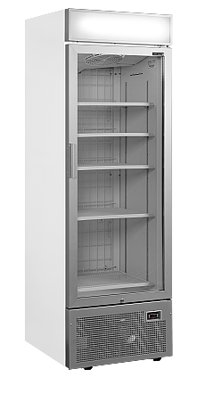 Armoire réfrigérée négative vitrée blanc/silver avec canopée LED - 440 L | Tefcold - UFSC1450GCPNFSilver_0