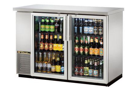 ARRIÈRE DE BAR COMPACT INOX 2 PORTES VITRÉES TBB-24-48G-S-LD