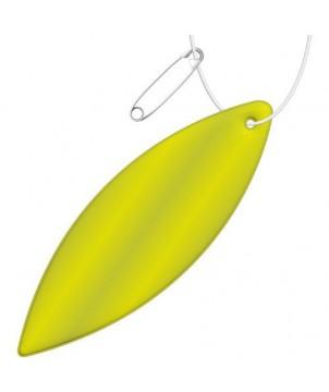 ATTACHE RÉFLÉCHISSANTE EN PVC EN FORME D'ELLIPSE H-12 RFX - JAUNE NÉON - ACCESSOIRES DE SÉCURITÉ PUBLICITAIRES