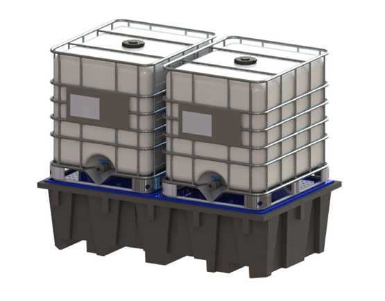 Bac de rétention pour rayonnages - MRPRACK2200 - 1050L - 2180x1300x575mm - Charge 2500kg_0