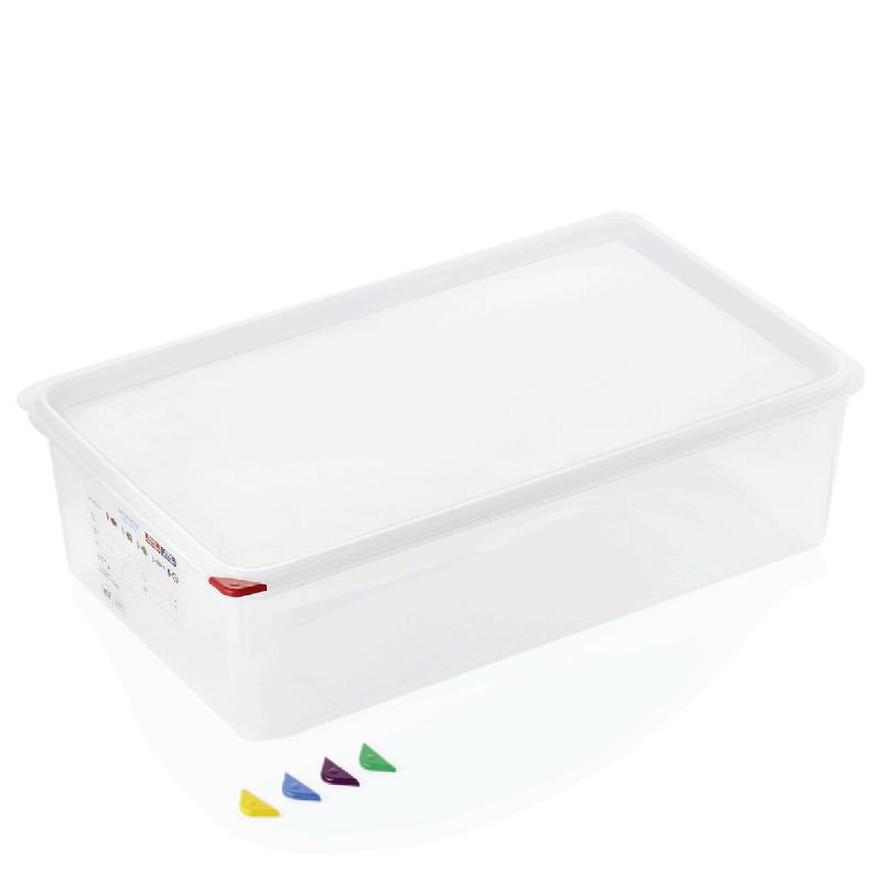 Bac GN 1/1 polypropylène H 150 mm 21 ltr avec couvercle GN 86 lot de 6 - Was Germany - plastique 4044925166416_0
