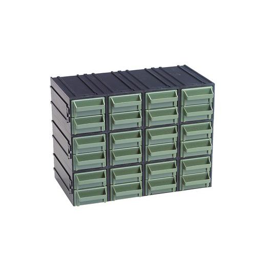 BLOC 24 TIROIRS SERIE BILL TYPE A COLORIS VERT - MOBIL PLASTIC