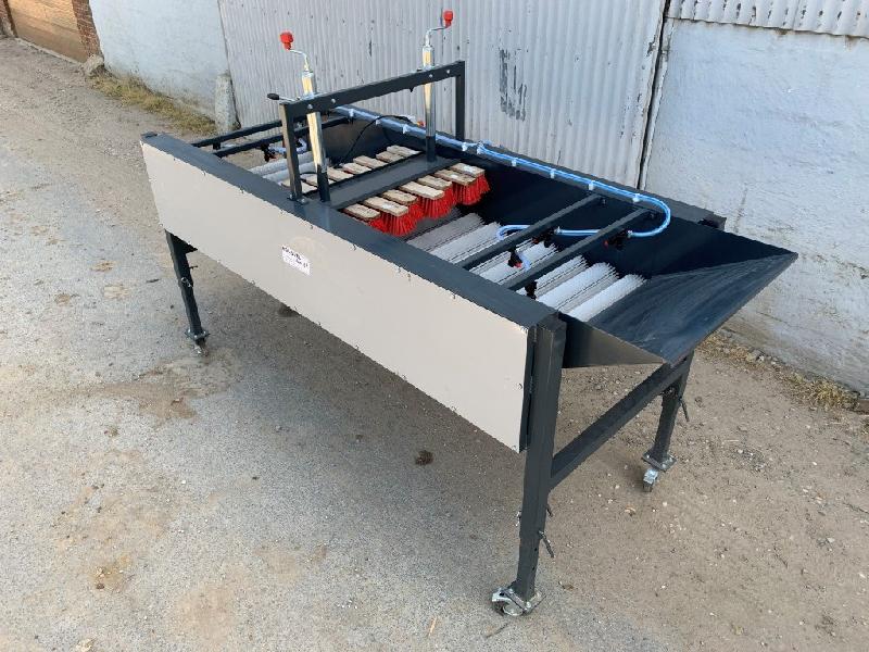 Brosseuse NC laveuse patates douces EM1680 - 16 rouleaux, largeur 80cm, variateur mécanique, double rampe d'eau_0