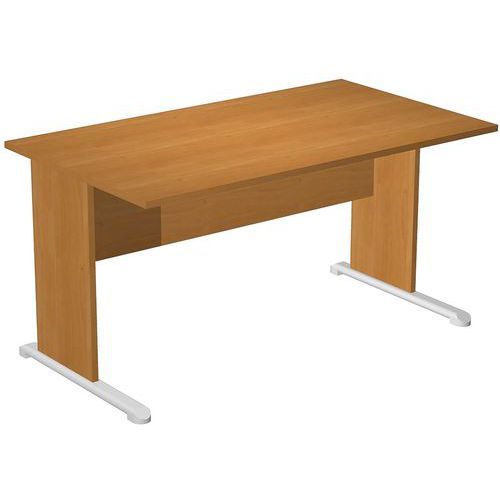 BUREAU DROIT PIEDS L FAST - 120 CM - AULNE - AULNE/ALU