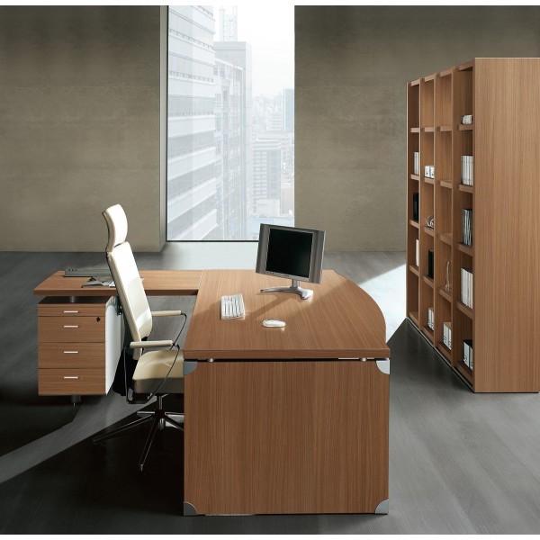 Bureau X time Stop avec retour et caisson porteur - Quadrifoglio. - 200, Wenge, Gauche_0