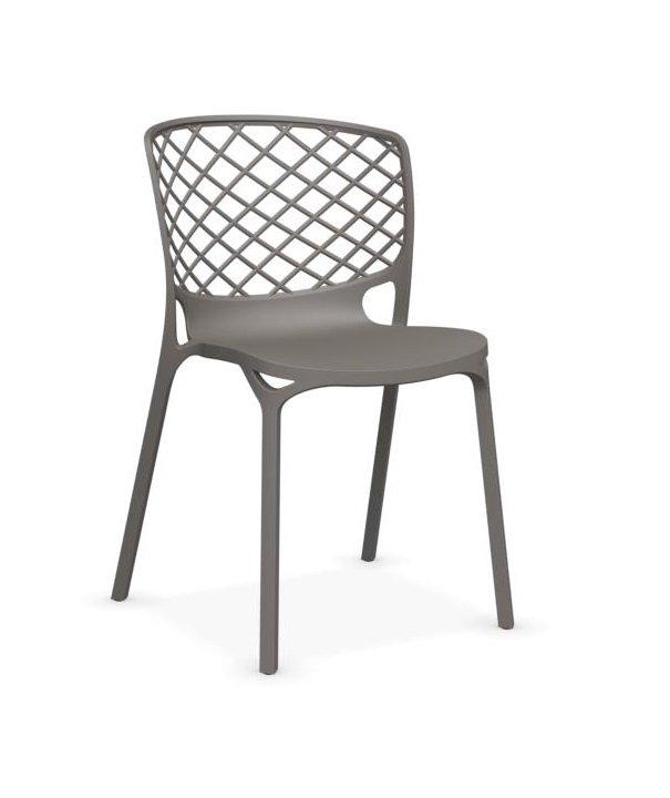 Lot de 2 chaises empilables Gamera - fabrication italienne, finition grège opaque, robuste et design_0