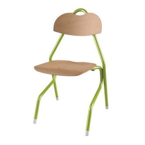 CHAISE TEMPO AST - T6 COQUE BOIS NATUREL - ALU VERT 1864 - MOBIDECOR