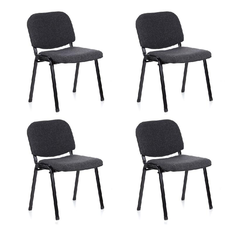Chaise visiteur / chaise de conférence XT 600 lot de 4, noir / anthracite hjh OFFICE - noir polyester 704520_0
