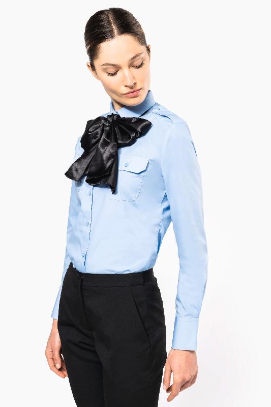 Chemise pilote manches longues femme Kariban - Réf: K506 - Popeline 65% polyester / 35% coton - Look élégant et corporate_0