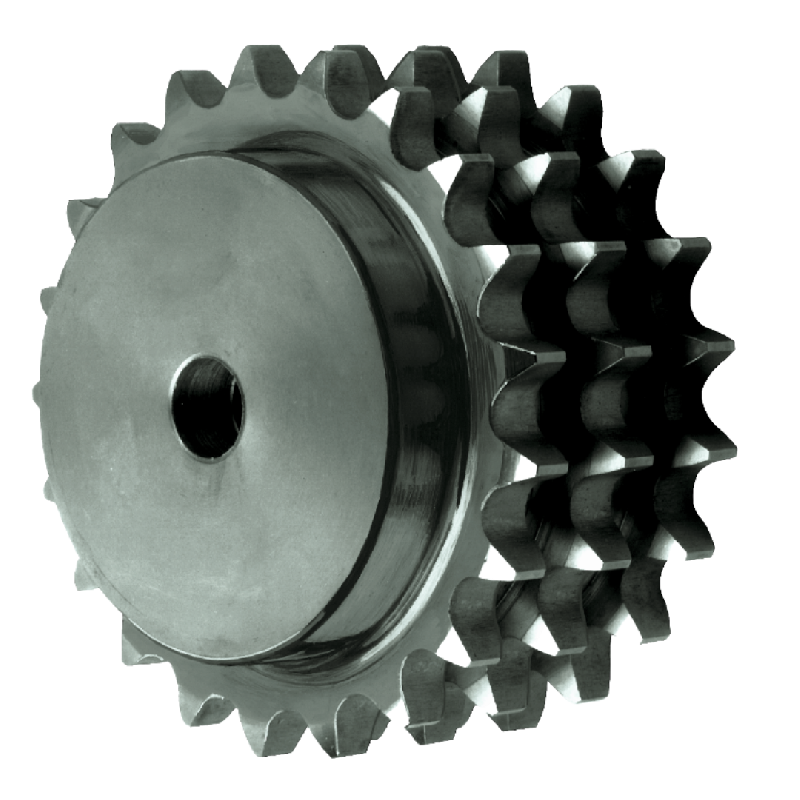 CMW - Pignons pré-alésés en acier - Denture triple 12B3 - Norme ISO - 8 dents - Pas 19,05 mm - Alésage 16 mm_0