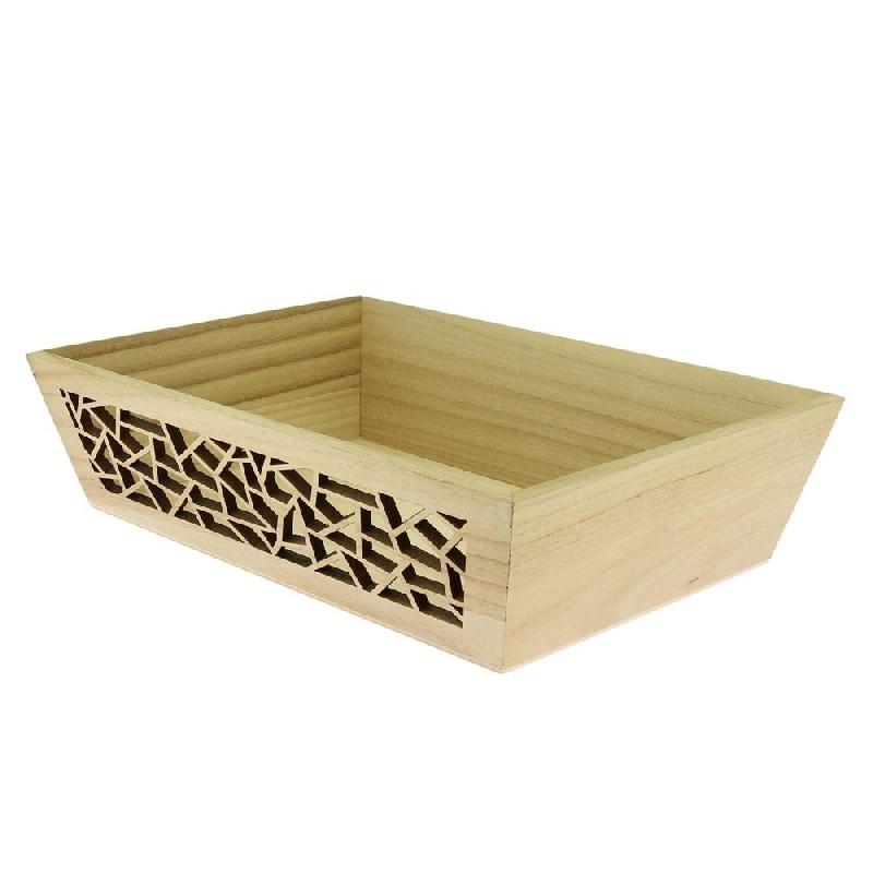 Corbeille rectangle bois laser 35x25x9cm_0