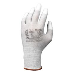Coverguard - Gants de manutention en polyester carbone enduit PU au bout des doigts EUROLITE EST80 (Pack de 10) Blanc Taille 10 - blanc 5450564043923_0