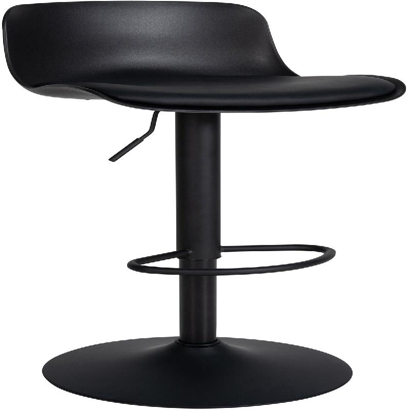 Décoshop26 - Tabouret de bar x1 hauteur réglable et siège pivotant avec siège en plastique noir métal noir 10_0004531 - noir métal 3000252159140_0