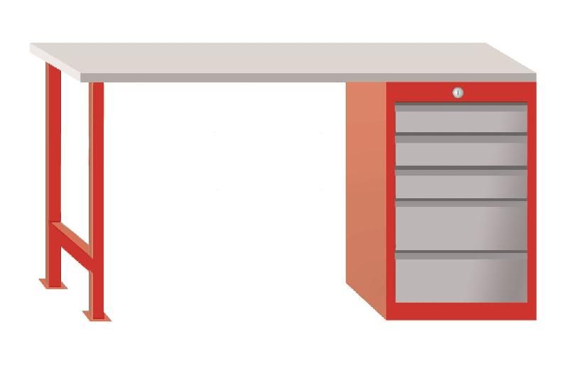 ÉTABLI MODULAIRE 150 CM AVEC ARMOIRE À TIROIRS MW-TOOLS MOD151