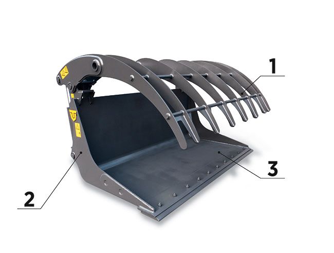 Godet materiaux legers avec grille de fermeture - trevibenne - permet de charger et contenir sans fuite une très grande quantité de matériel organique_0