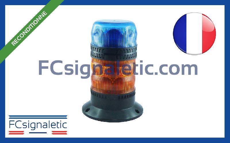 Gyrophare Gyroled KOMBI orange classe 2 rotatif, bleu classe 1 flash embase ISO reconditionné STANDBY MERCURA 24604-50_0