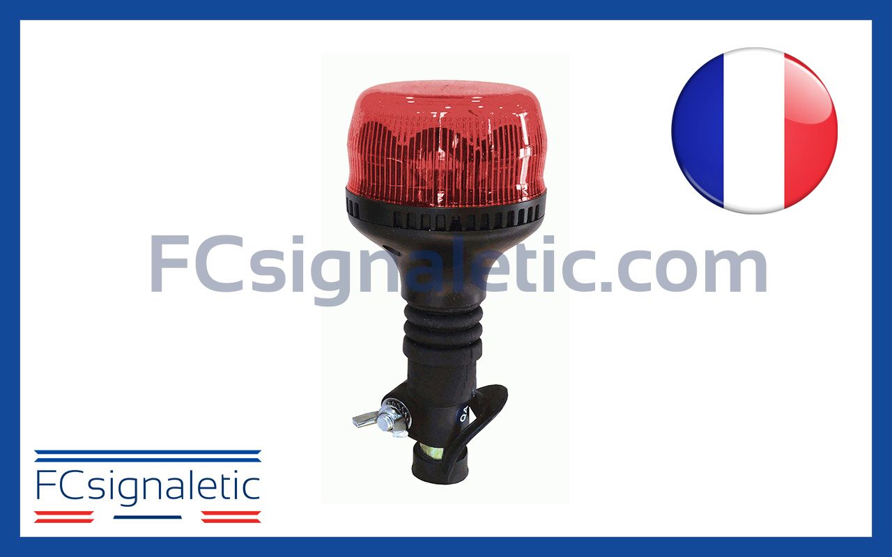 Gyrophare Gyroled rouge embase hampe classe 1 rotatif STANDBY MERCURA 23392-02_0