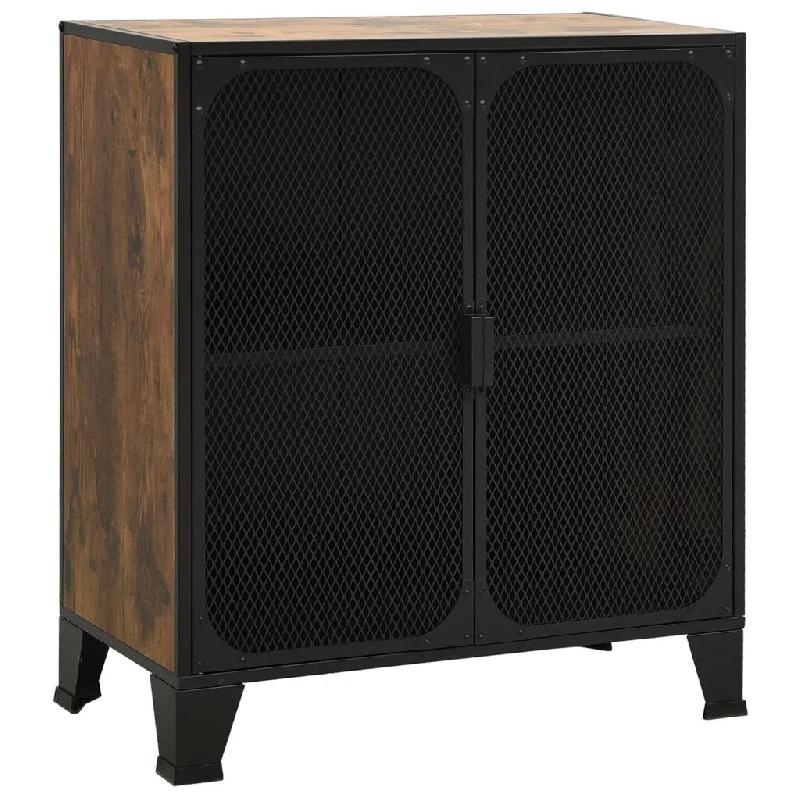 Helloshop26 - Armoire de rangement avec étagère intégrée style industriel urbain 72 x 36 x 82 cm en métal marron 02_0046798 - marron métal 30002_0