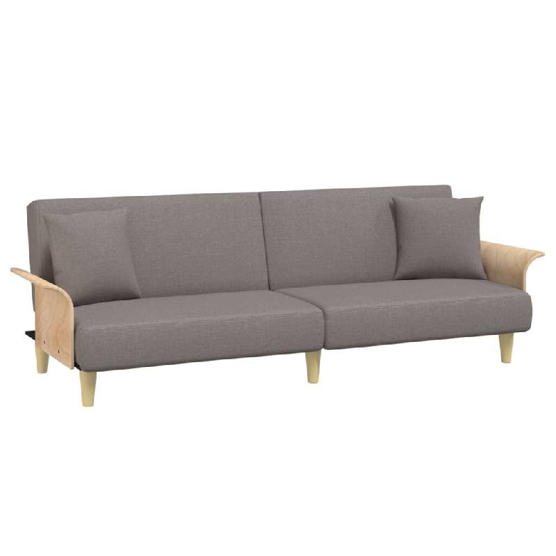 Helloshop26 - Canapé-lit avec accoudoirs  224 x 89 x 70 cm tissu taupe 02_0021009 - polyester 3001151888001_0