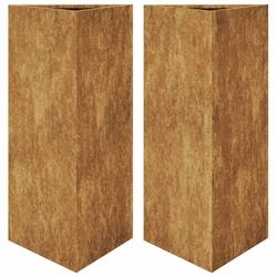 Helloshop26 - Jardinière bac lit surélevé plantes fleurs jardin terrasses lot de 2 triangulaire 40 x 34,5 x 70 cm acier corten 02_0039101 - 3000218_0