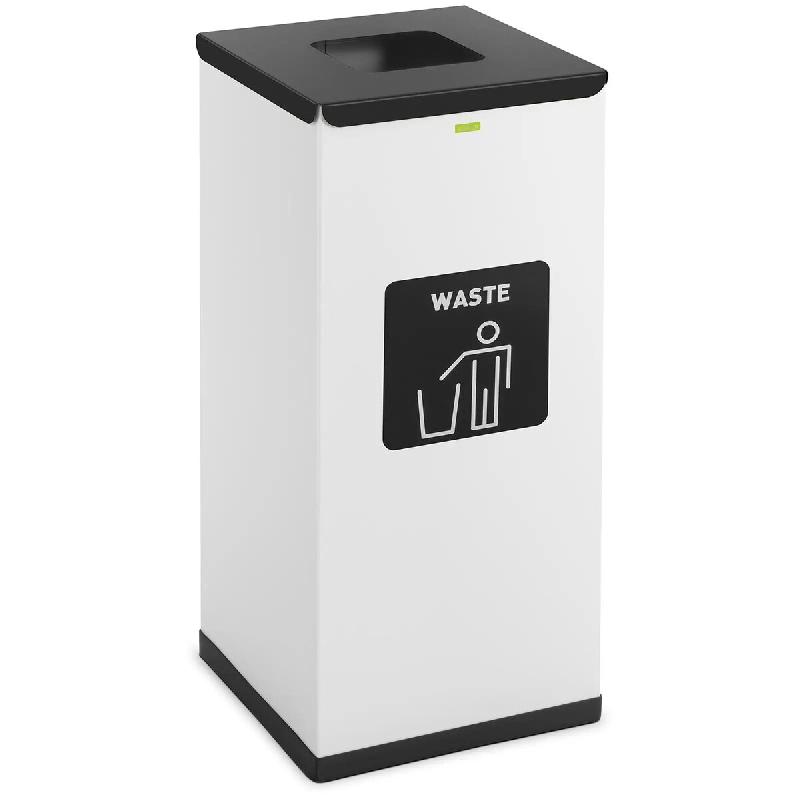 Helloshop26 - Poubelle de recyclage- 60 l blanc labellisée ordures ménagères acier blanc 14_0009743 - blanc acier 3000221814551_0