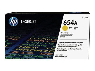 HP 654A TONER JAUNE AUTHENTIQUE LASERJET