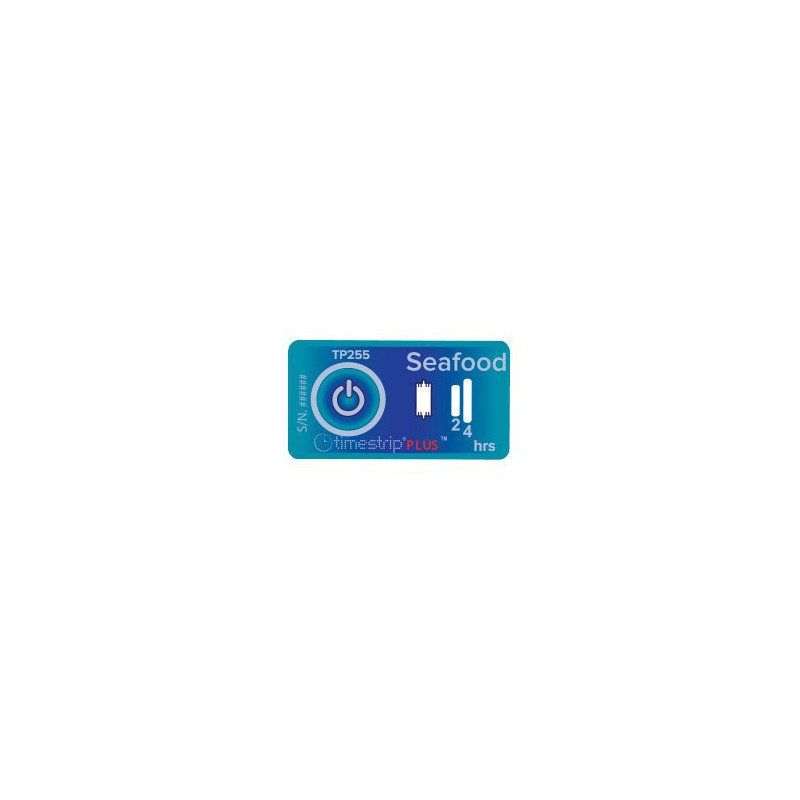 Indicateur temps/température Timestrip SeaFood +3°C - contrôle précis pour fruits de mer - paquet de 50_0
