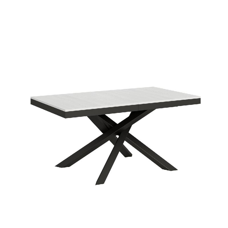 Itamoby Table Extensible 90X160/264 Cm Volantis Evolution Frêne Blanc Structure Anthracite - blanc 8050598006672_0