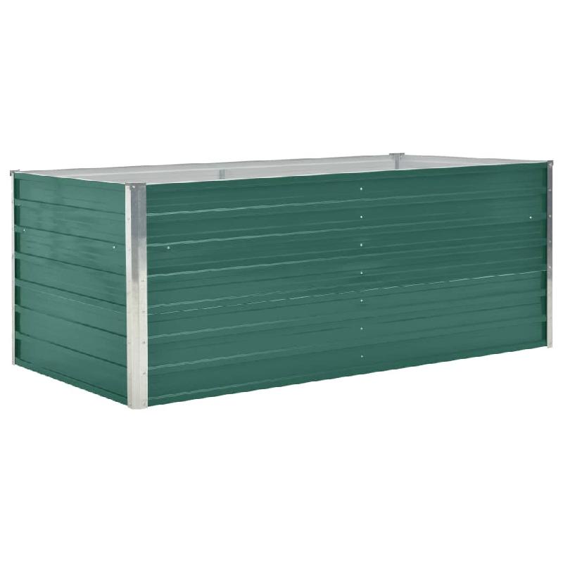 Jardinière rectangulaire 160 x 80 x 45 cm - Acier galvanisé vert avec bordures repliées - Réf. 02_0000795_0