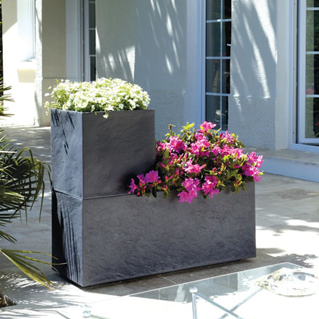 Jardinière plastique anthracite volcania eda - 100 x 40 x 40 cm_0