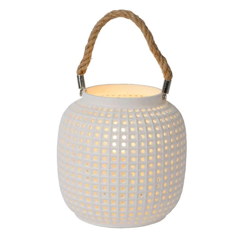 LUCIDE LAMPE À POSER SAFIYA EN PORCELAINE, BLANC