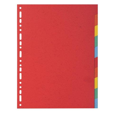 LOT DE 2 - INTERCALAIRE A4 CARTE LUSTRÉE COLORÉE EXACOMPTA 12 ONGLETS NEUTRES MULTICOLORES - 1 JEU