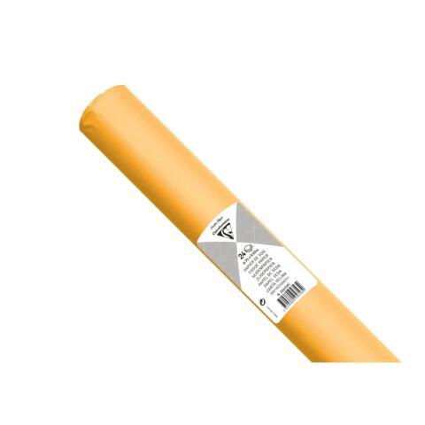 LOT DE 5 - PAPIER DE SOIE, ROULEAU DE 24 FEUILLES 18G/M2 AU FORMAT 50X75CM - JAUNE OR