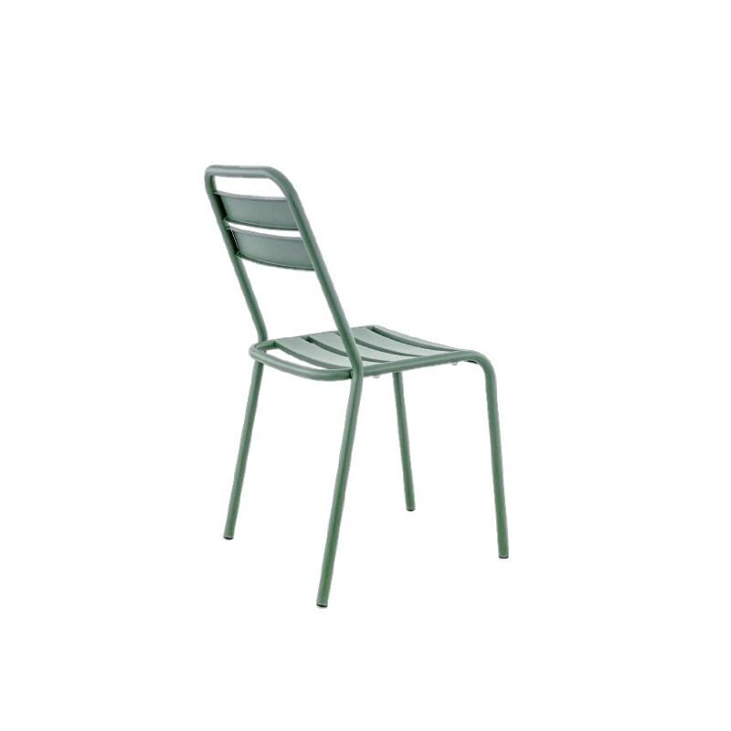 Matelpro - Chaise de brasserie empilable pour terrasse en métal Bastien - SaugeEmpilable jusqu'à 8 chaises - 3667117457614_0