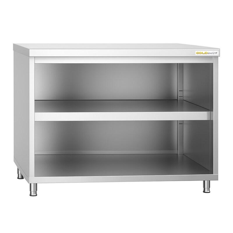 Meuble bas inox ouvert 1400x800 mm PREMIUM - GOLDINOX - gris inox 3701770811274_0