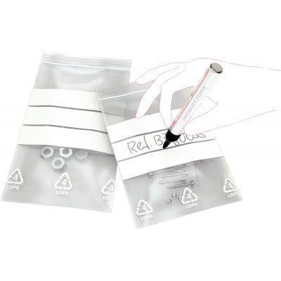 Paquet de 1000 sachets à fermeture zip transparent - 50 microns - bande blanche - 160x220mm - trou de suspension 5mm_0
