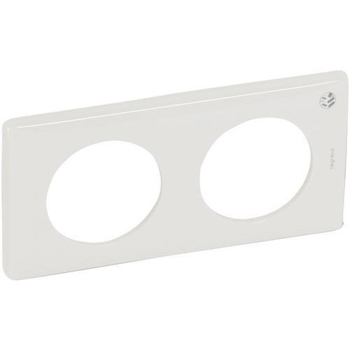 PLAQUE CÉLIANE 2 POSTES BLANC ANTI-MICROBIEN - LEGRAND