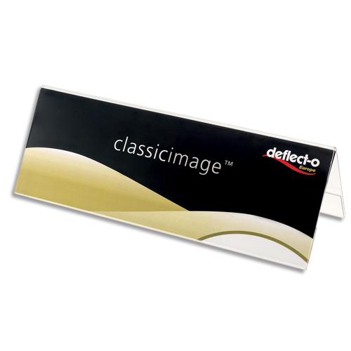 PORTE-NOM DE BUREAU TRANSPARENT, EN POLYSTYRÈNE, FORMAT A4 - L29,7 X H11,1 X P9,6 MM - LOT DE 3