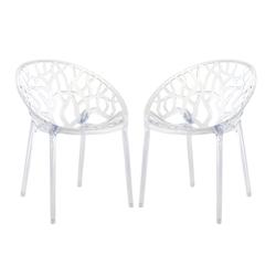 RATTATAN Lot de 2 chaises en polycarbonate empilables, design moderne et résistant, pour salle à manger, cuisine, restaurant ou bureau – Elettra â_0