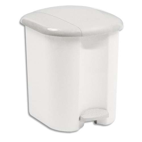 Rubbermaid collecteur blanc à pédale, capacité 15 litres en platsique - dim. : l32,2 x h39 x p31,4 cm_0