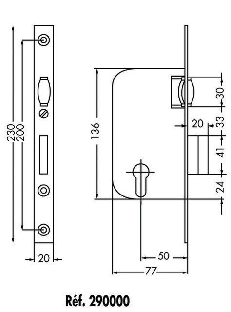 SERRURE MONOPOINT À LARDER MULTIBAT À ROULEAU NICKELÉ AXE 50MM BOUT ROND – JPM - 290000-06-0B