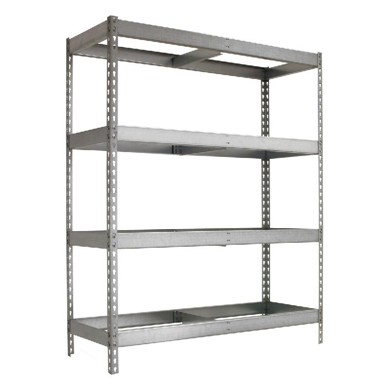 SimonRack Rayonnage industriel, 2000x2100x450 mm, 500 kg au point de flexion, 4 niveaux, sans tablettes, rayonnage garage, Galvanisé- Simonforte - ar_0